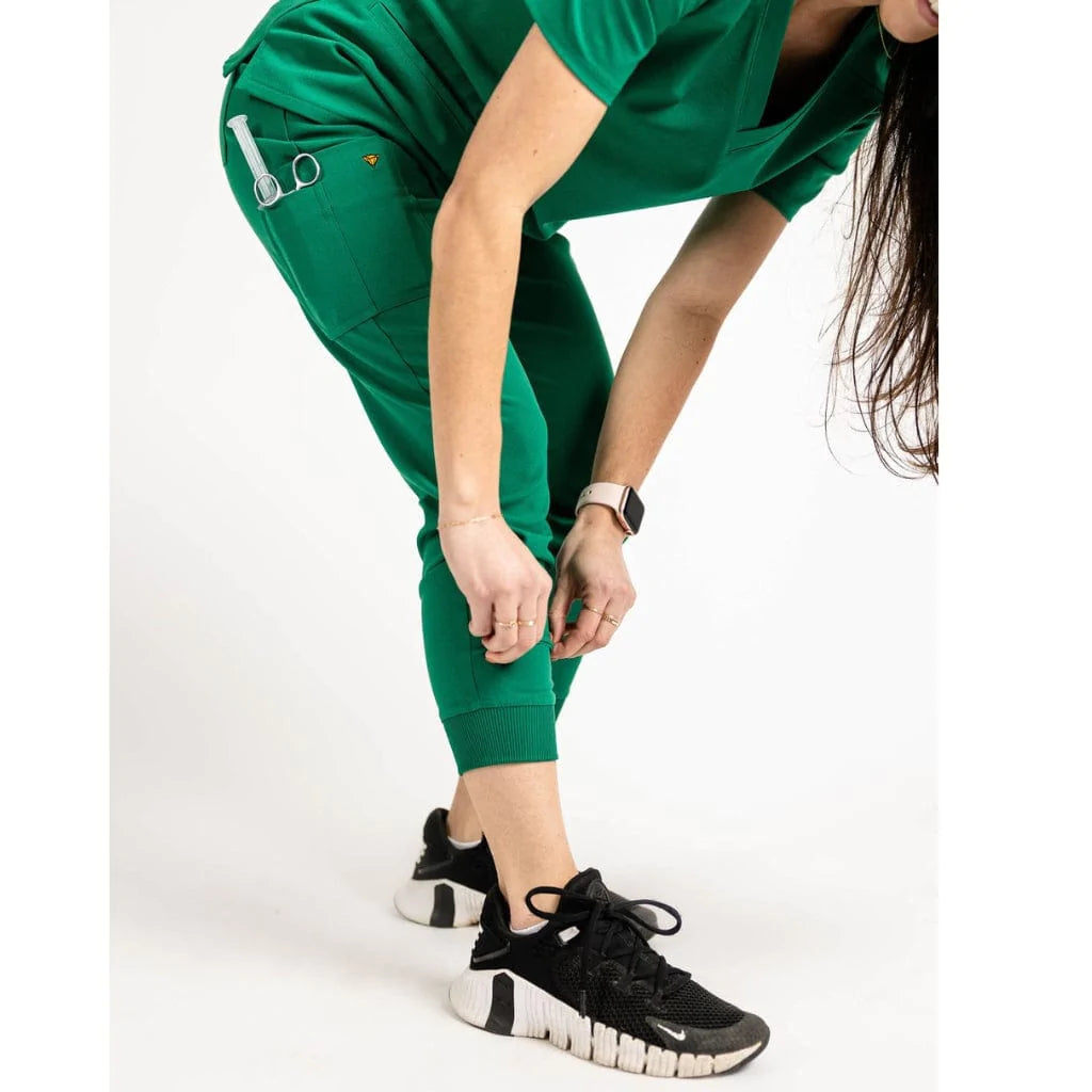 The Hatton - Hunter Green Jogger Scrub Pants for Women